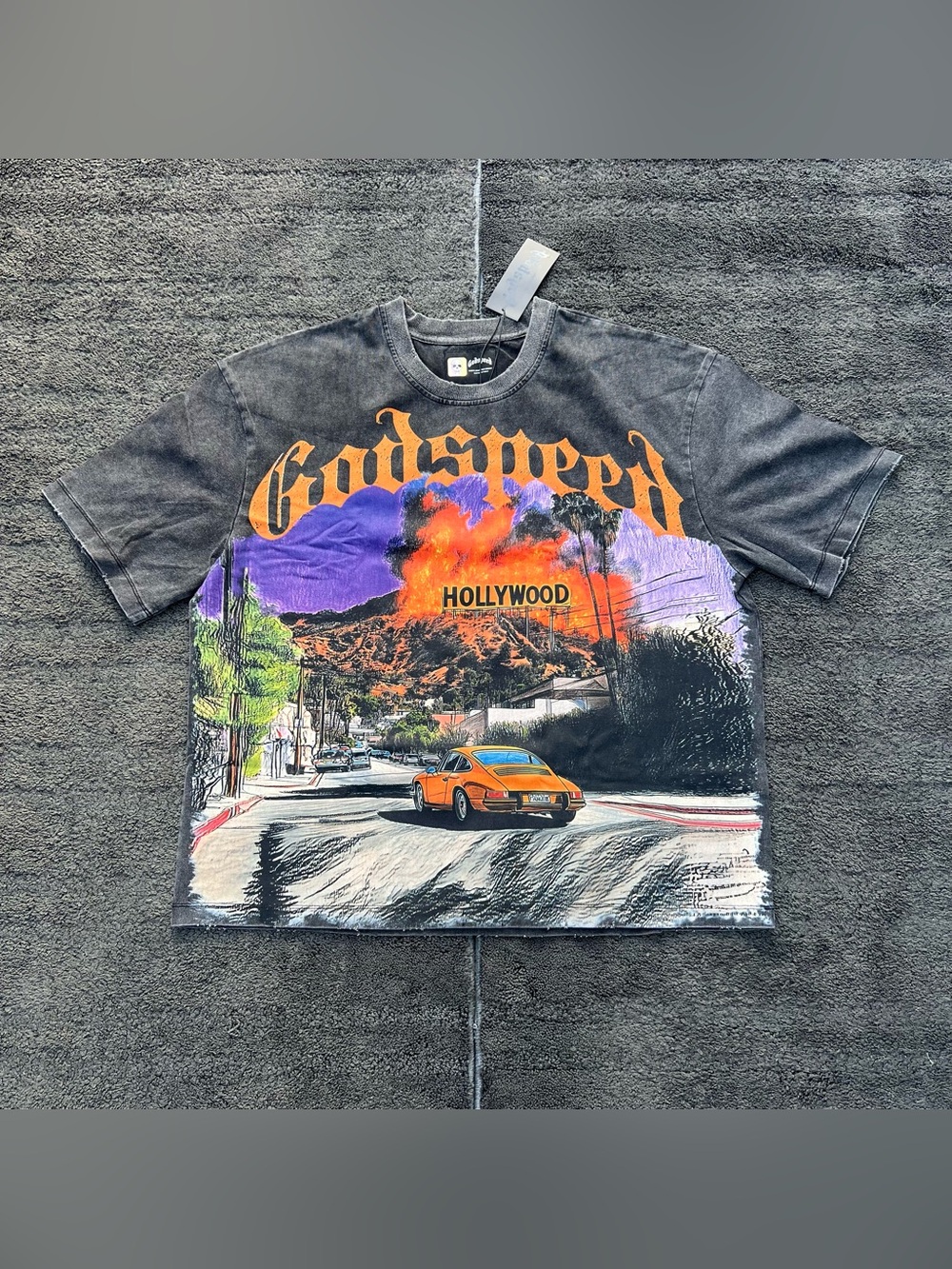 NEW GODSPEED New York Los Scandalous Tee Gray Wash SS25
